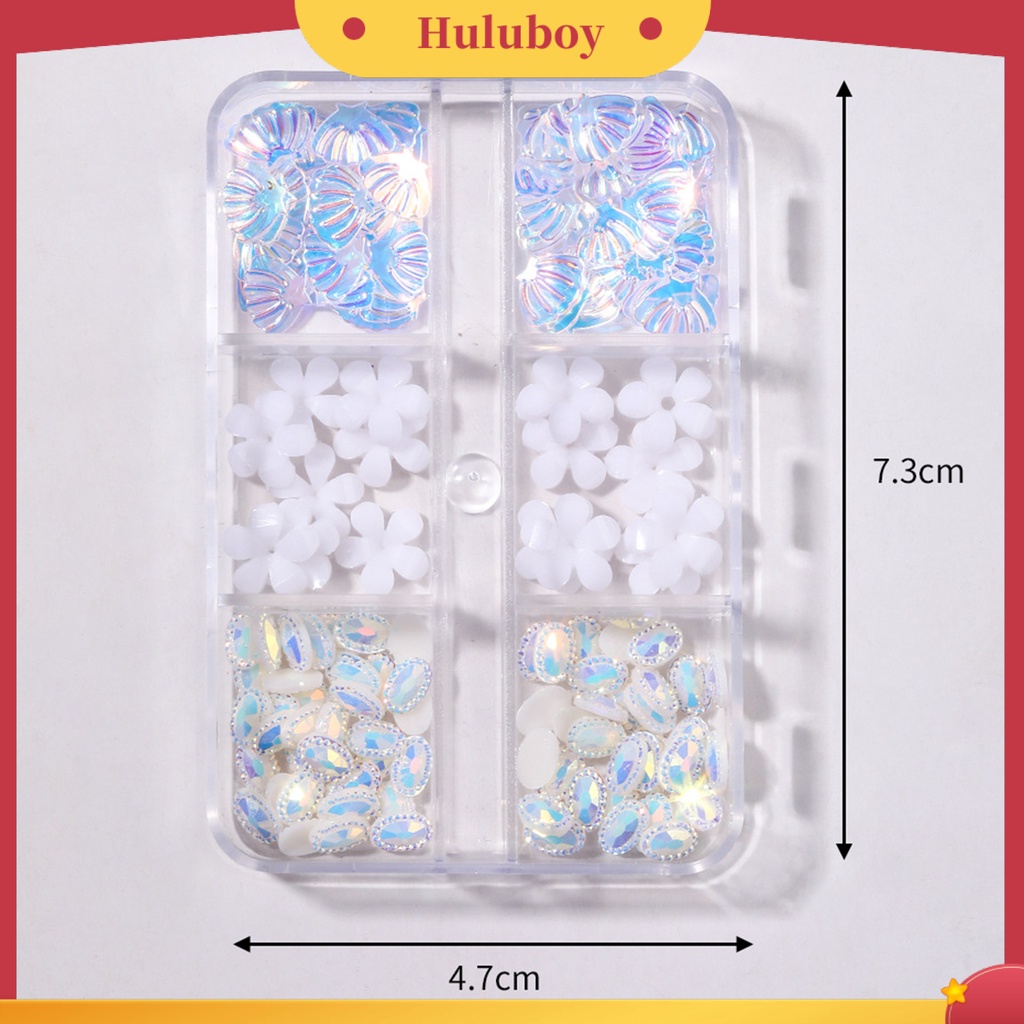 {In Stock} 1kotak Dekorasi Kuku Warna Hidup Indah Mengkilap Efek Visual Bentuk Campur Pertunjukan Pesona Unik Plastik 3D Nail Art Perhiasan DIY Desain Manicure Perlengkapan Kuku