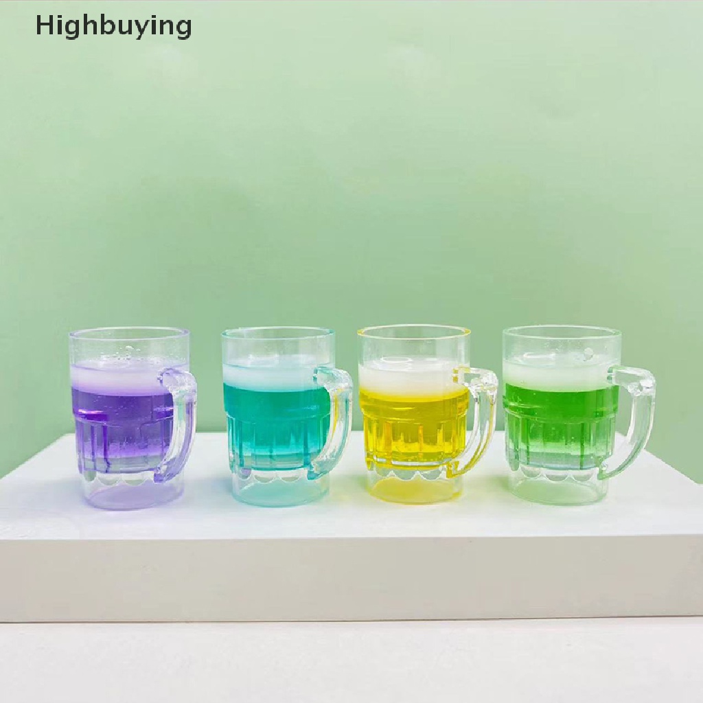 Hbid 5pcs Fluorescence Beer Mug Dekorasi Kamar Ornamen DIY Miniatur Dekorasi Lanskap Aksesoris Glory