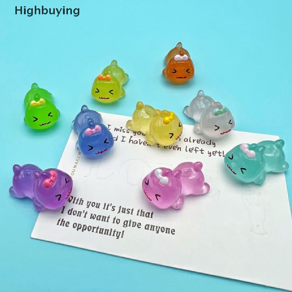 Hbid 5pcs Patung Mini Bercahaya Glow In The Dark Mainan Boneka Angka Ornamen Micro-Landscape Set Resin Craf Glory