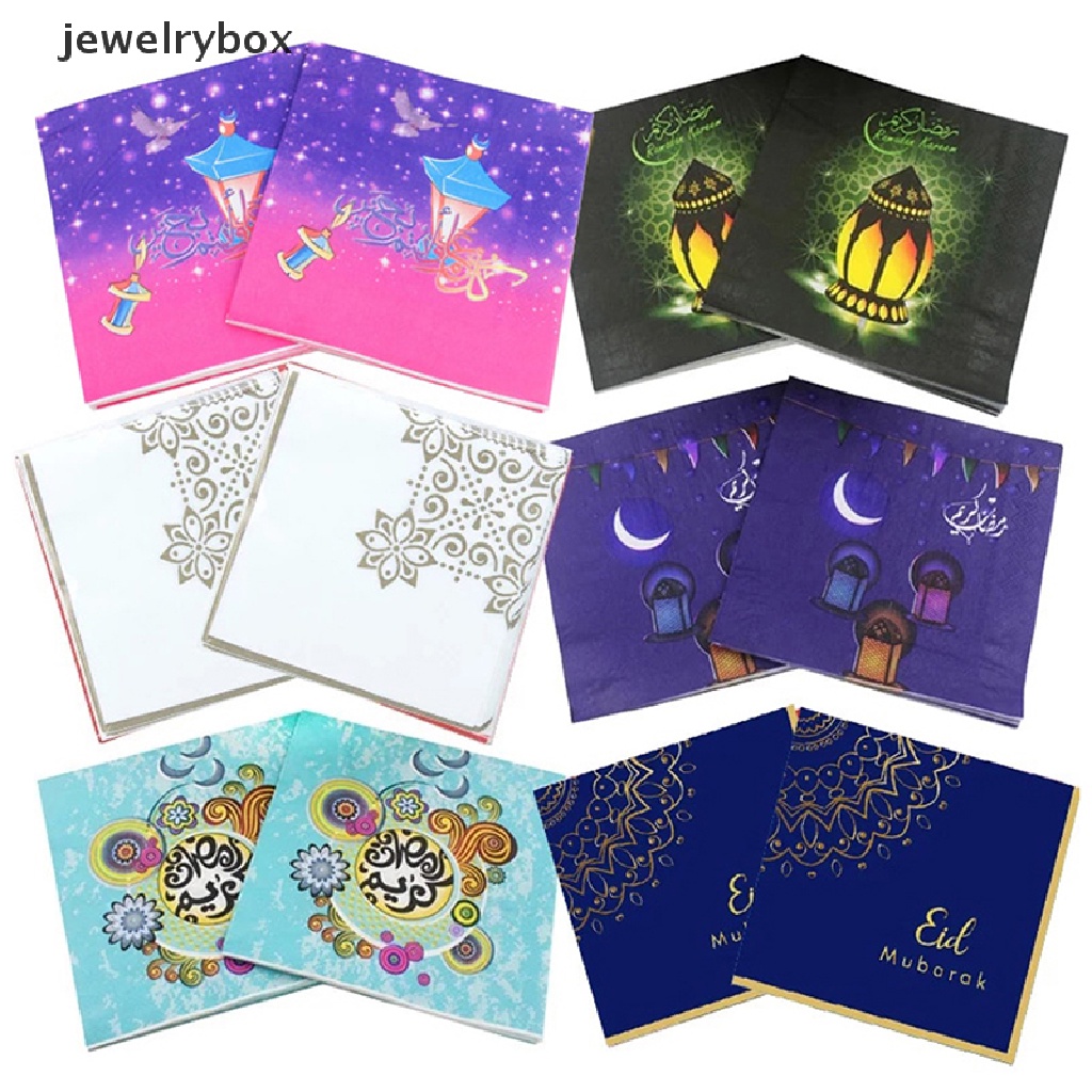 [jewelrybox] 20pcs/pack Serbet Kertas Dekorasi Ramadhan Eid Mubarak Muslim Lebaran Tissue Butik