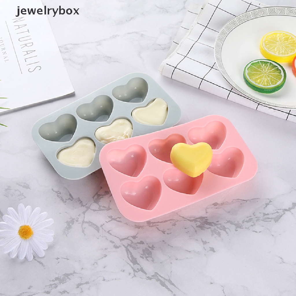 [jewelrybox] Valene Heart Silicone Mold 6rongga Love Coklat Baking Kue Dekorasi Butik