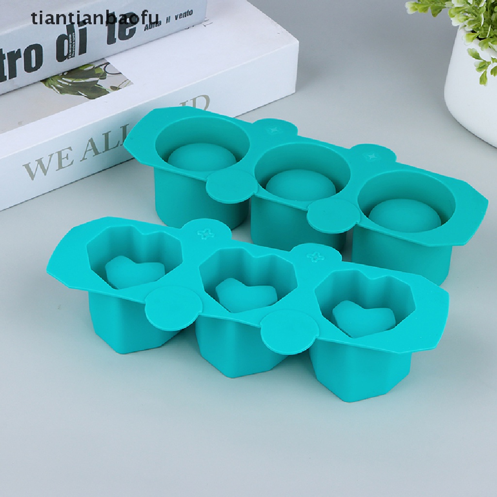 [tiantianbaofu] 1pc 3lubang Toples Cetakan Silikon DIY Pot Bunga Bulat Gypsum Resin Cetakan Butik