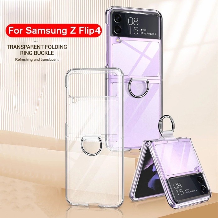 transparent shell with ring For Samsung Galaxy Z Flip 4 flip4