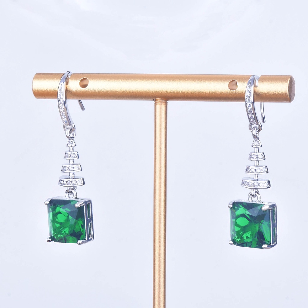 Goldkingdom Aksesoris Perhiasan Fashion Ready Stock Anting Emerald Moonlight Fashion Mewah Anting Serbaguna Earrings