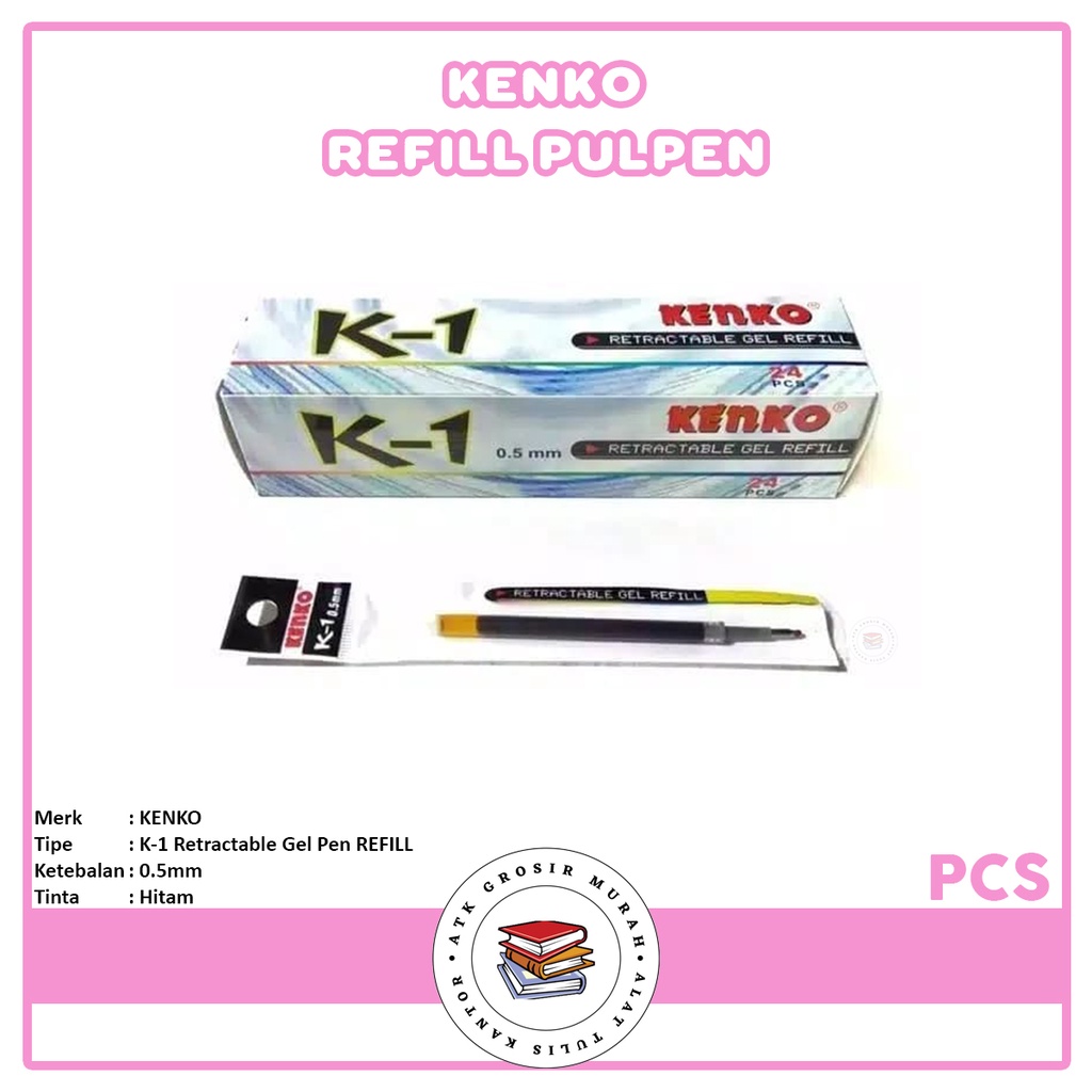 

KENKO - Refill Pulpen Gel K-1 Black - Pcs
