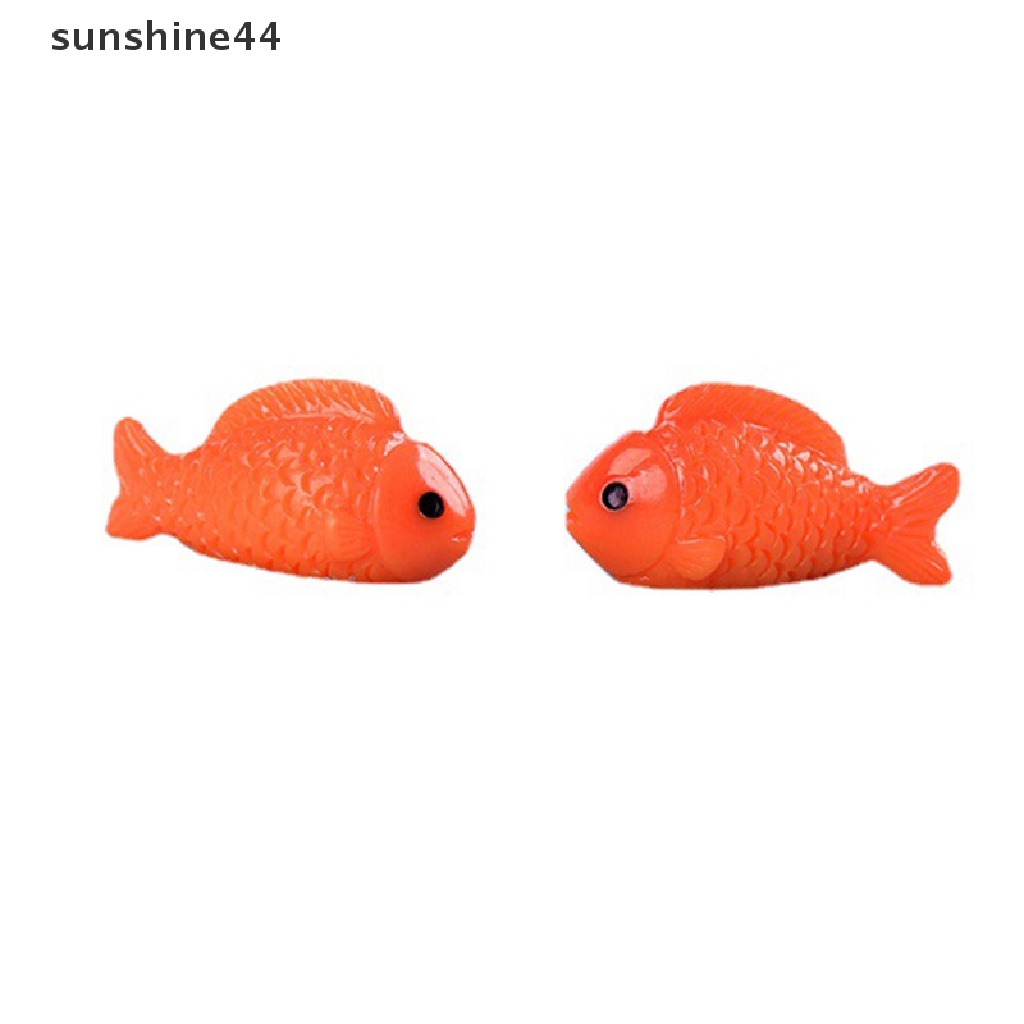 Sunshine Ikan Merah Teratai Lotus Daun Miniatur Ornamen Pemandangan Taman Aquarium ID