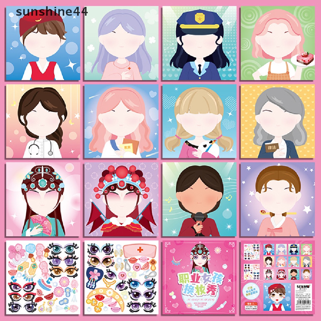 Sunshine Anak Princess Fashion Change Show Sticker Set Gadis Decal Serbaguna Diy Makeup Show ID