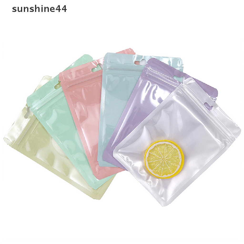 Sunshine 10pcs Matte Pink Hijau Putih Flat Hadiah Kosmetik Perhiasan Kantong Paket Bag ID