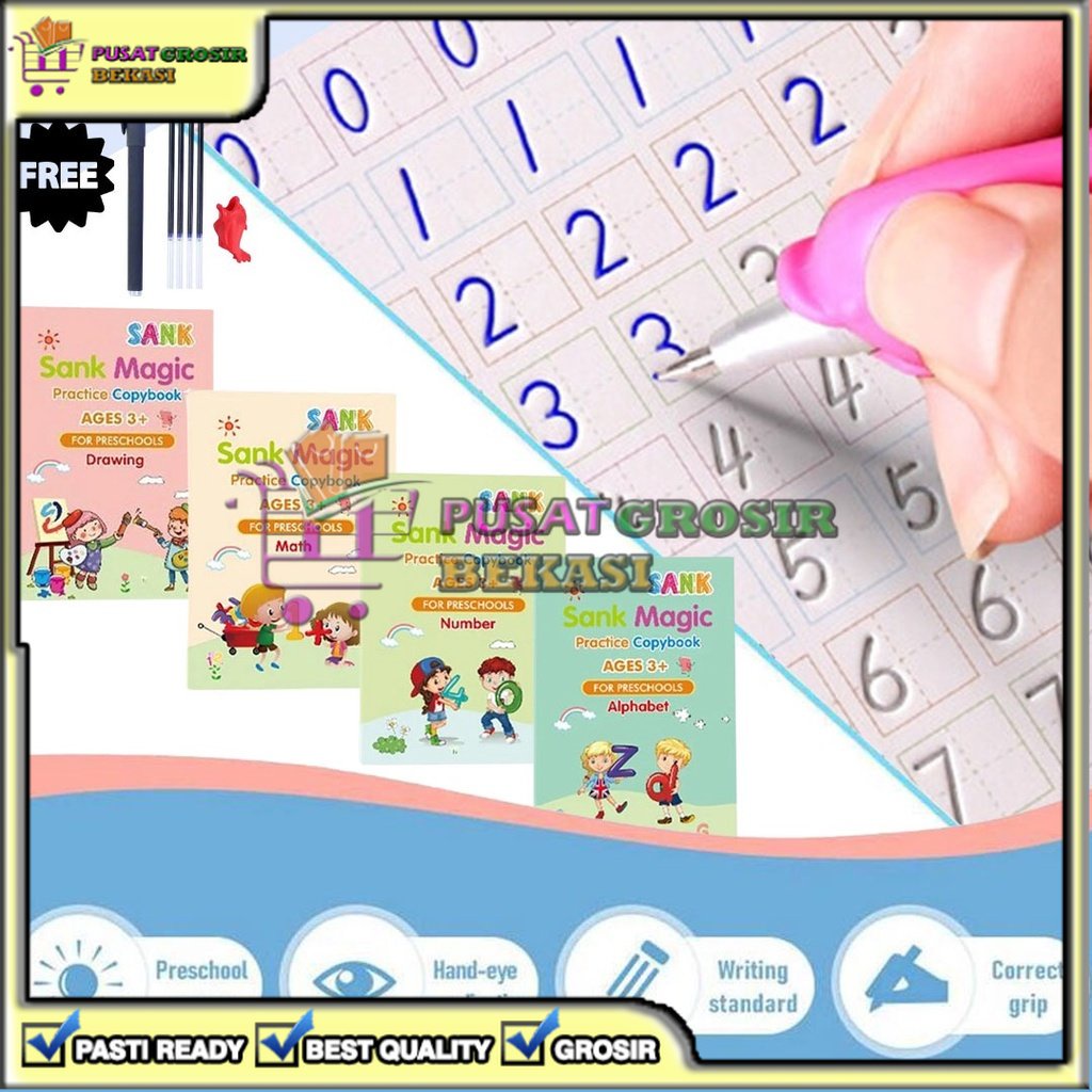 

[PGB] 4 BUKU SET MAGIC PRACTICE BOOK ORIGINAL SANK MAGIC BOOK BISA DIHAPUS