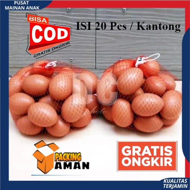 PROMO MAINAN ANAK TELUR AYAM TELUR TELURAN PLASTIK 1 PACK ISI 20 PCS / MAINAN MASAK MASAKAN SNI