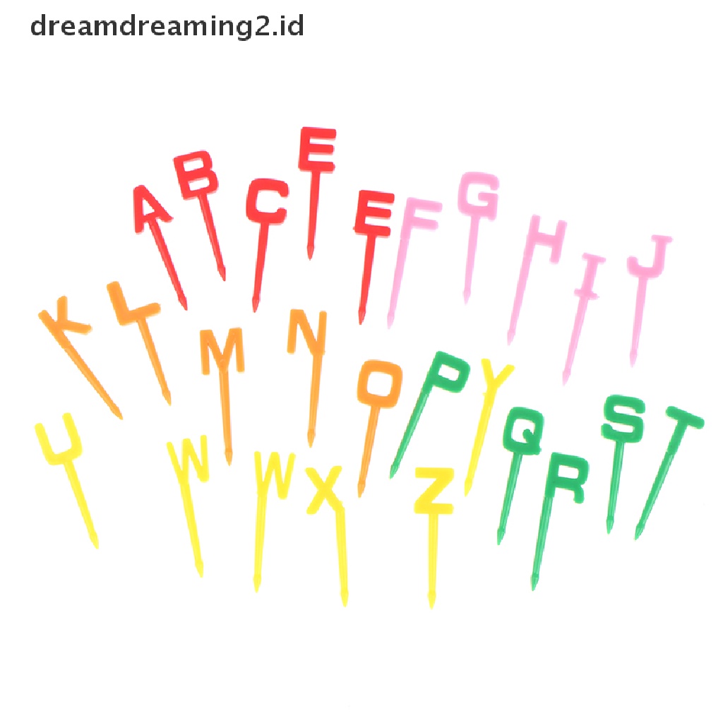 (hot) Garpu Buah Makanan Mini Unicorn Huruf Alfabet Kartun Tusuk Gigi Dessert Forks//