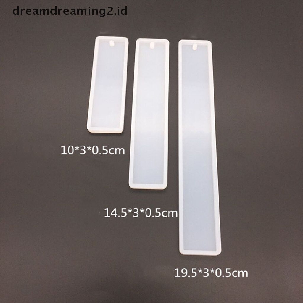 (hot) 3pcs Persegi Panjang Bookmark UV Cetakan Silikon Epoxy Resin Mold DIY Membuat Kerajinan Tangan//