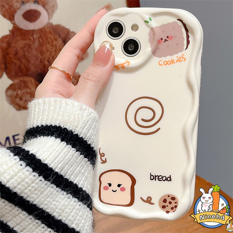 IPHONE Casing Kompatibel Untuk Iphone14 13 12 11 Pro Max X Xr Xs Max8 7 6 6s Plus SE 2020 Ins Kartun Sederhana Casing Ponsel Tahan Guncangan Silikon Halus Bergelombang Bumper Soft Case Cover Pelindung