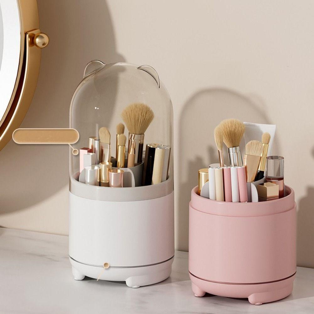 R-FLOWER Makeup Organizer Tempat Kuas Pen Alis Desktop Berputar 360derajat