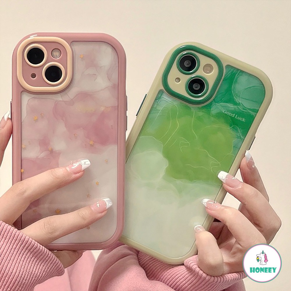 IPHONE Fashion Colorful Halo Water Ripple Phone Case Iphone11 12 13 14 Pro MAX X XR XS MAX Akrilik Shockproof Lembut Cover Pelindung