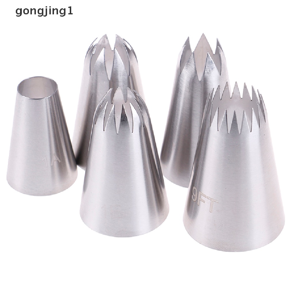 Ggg 5pcs Besar Rusia Icing Piping Pastry Nozzle Tips Alat Dekorag Kue Nozel ID