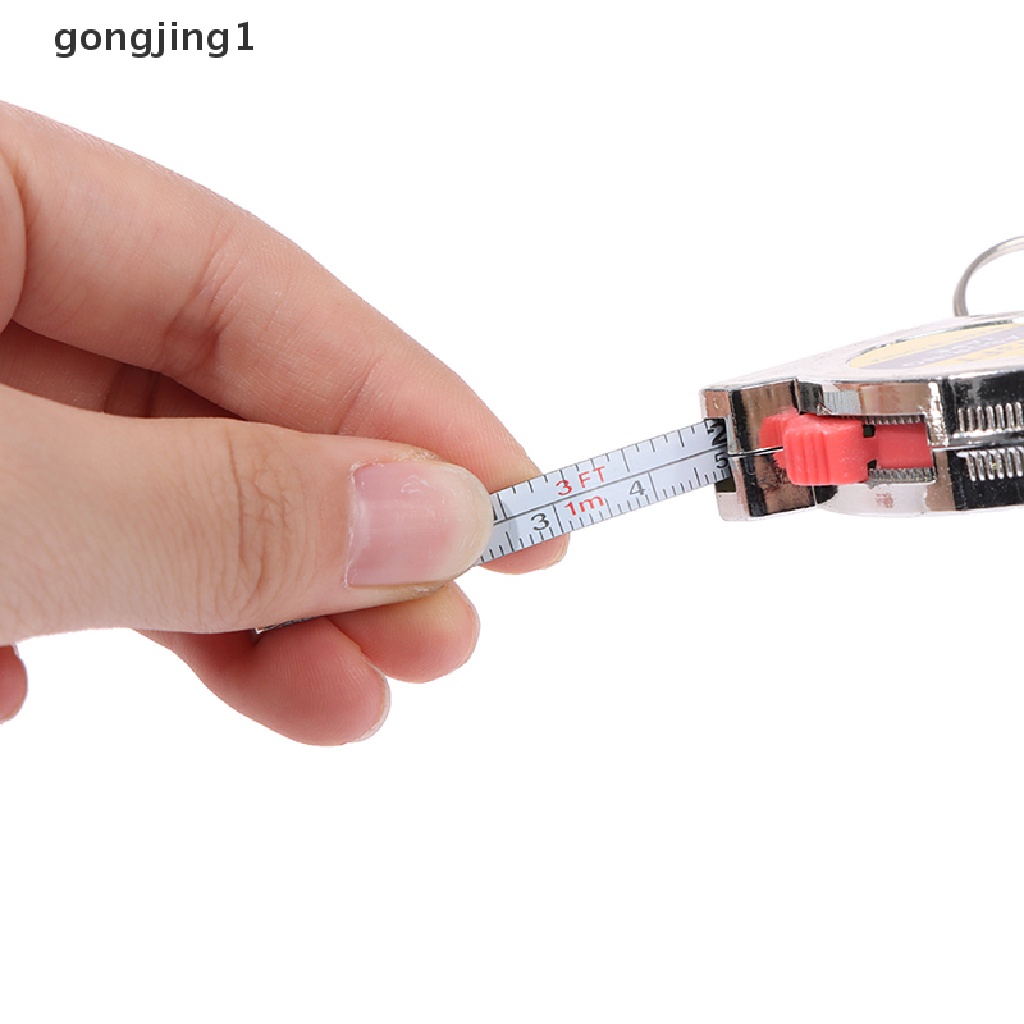 Ggg 1M/3ft Penggaris Pengukur Saku Stainless Steel Yang Dapat Ditarik Tape Measure Keychain ID