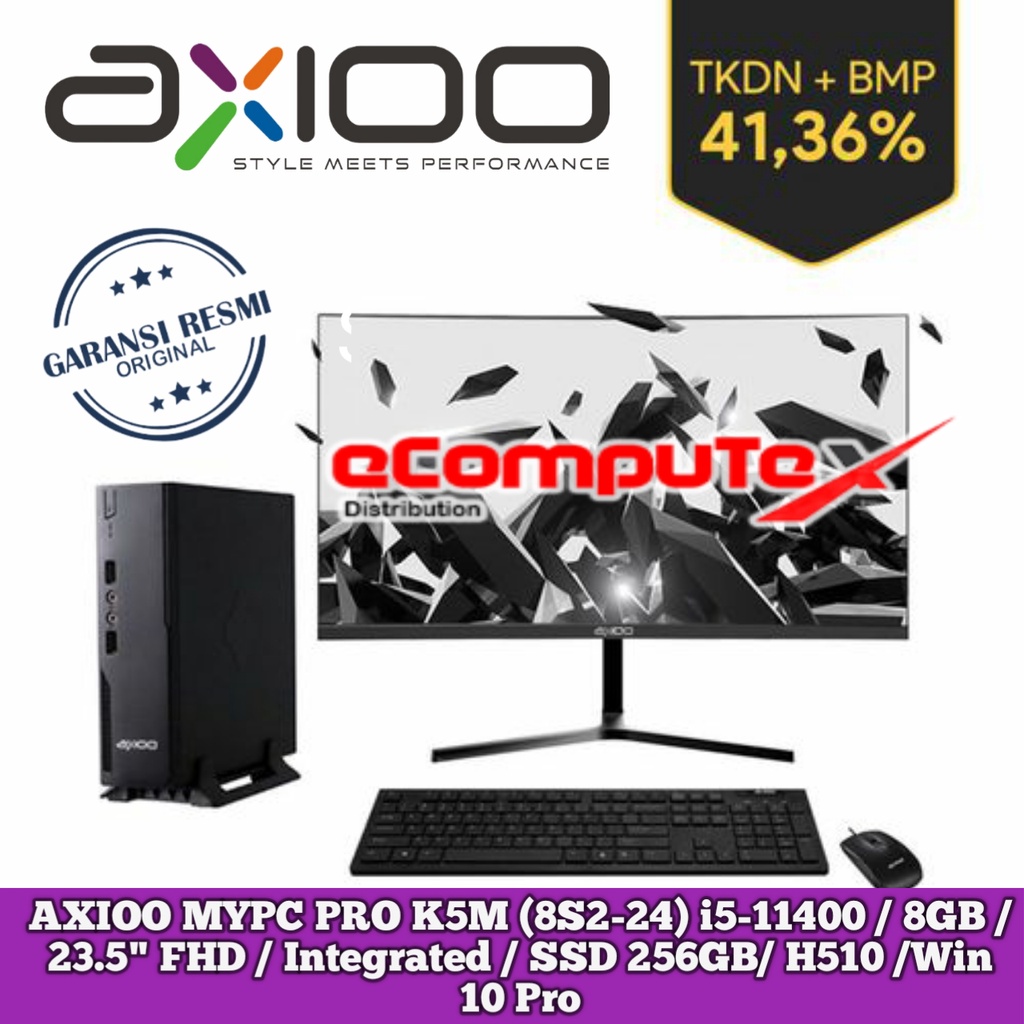 MINI PC AXIOO MYPC PRO K5M (8S2-24) I5 8GB 256GB 23.5&quot; FHD WIN 10 PRO TKDN GARANSI RESMI