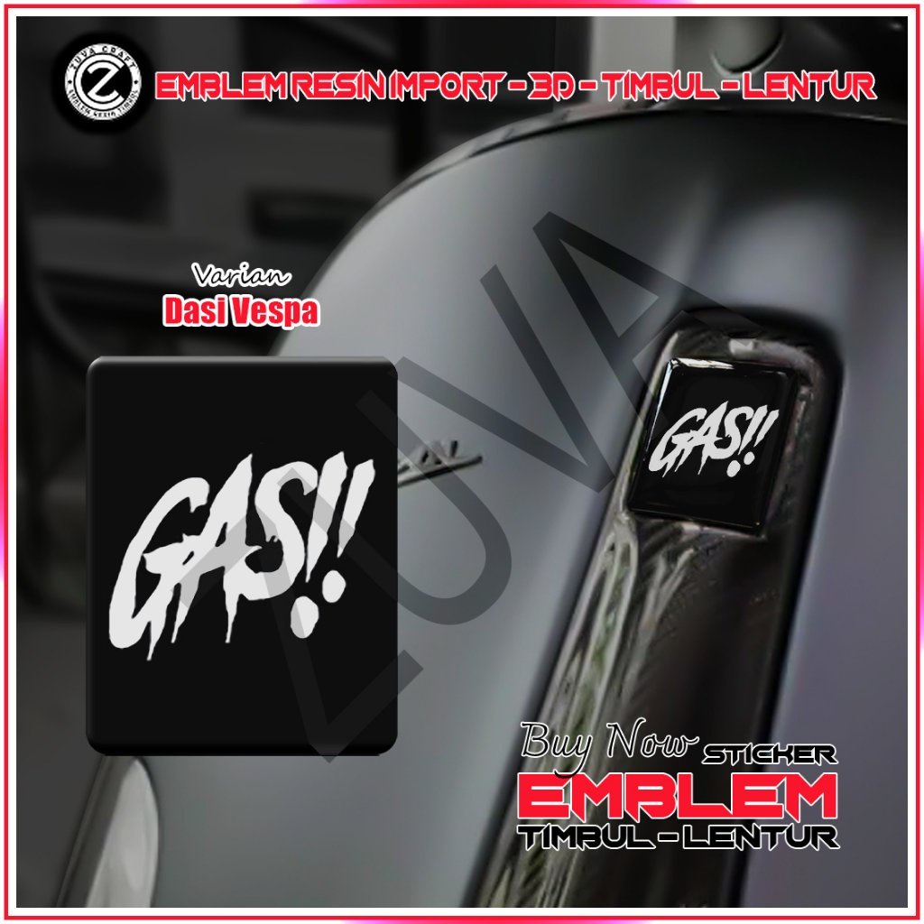 STIKER EMBLEM VESPA LOGO GAS EMBLEM TIMBUL STIKER VESPA DASI VESPA VESPA RESIN LENTUR Vespa LX/S/Spr