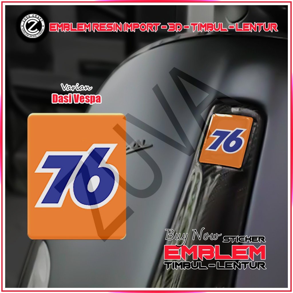 STIKER EMBLEM VESPA LOGO 76 EMBLEM TIMBUL STIKER VESPA DASI VESPA VESPA RESIN LENTUR Vespa LX/S/Spri