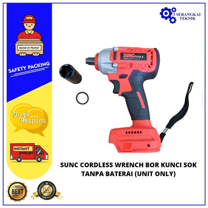 Mesin Bor Cordless Impact Wrench SUNC TOOLS Unit Only Tanpa Baterai