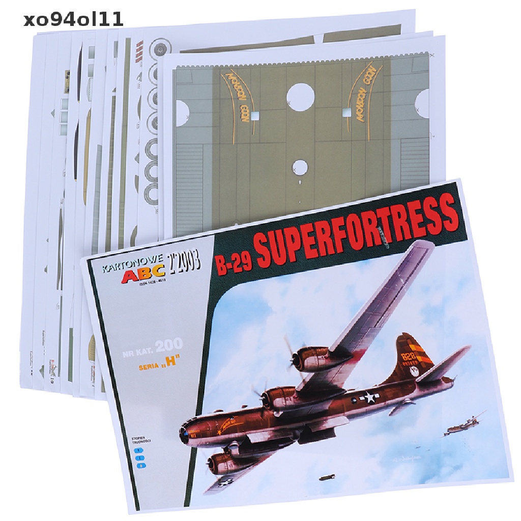 Xo 1: 47b-29 Super Aerial Fortress er Pesawat DIY 3D Kertas Model Kit Mainan OL