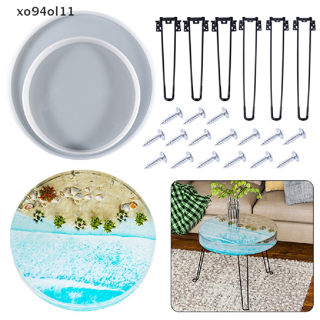 Xo Ornamen Bulat Besar River Table Making Silicone Mold DIY Epoxy Resin Mold OL