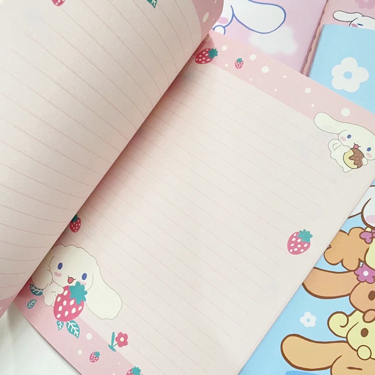 BUKU TULIS A5 SANRIO BERWARNA MOTIF CINNAMOROLL KUROMI MELODY / BUKU TULIS AESTHETIC BERMOTIF