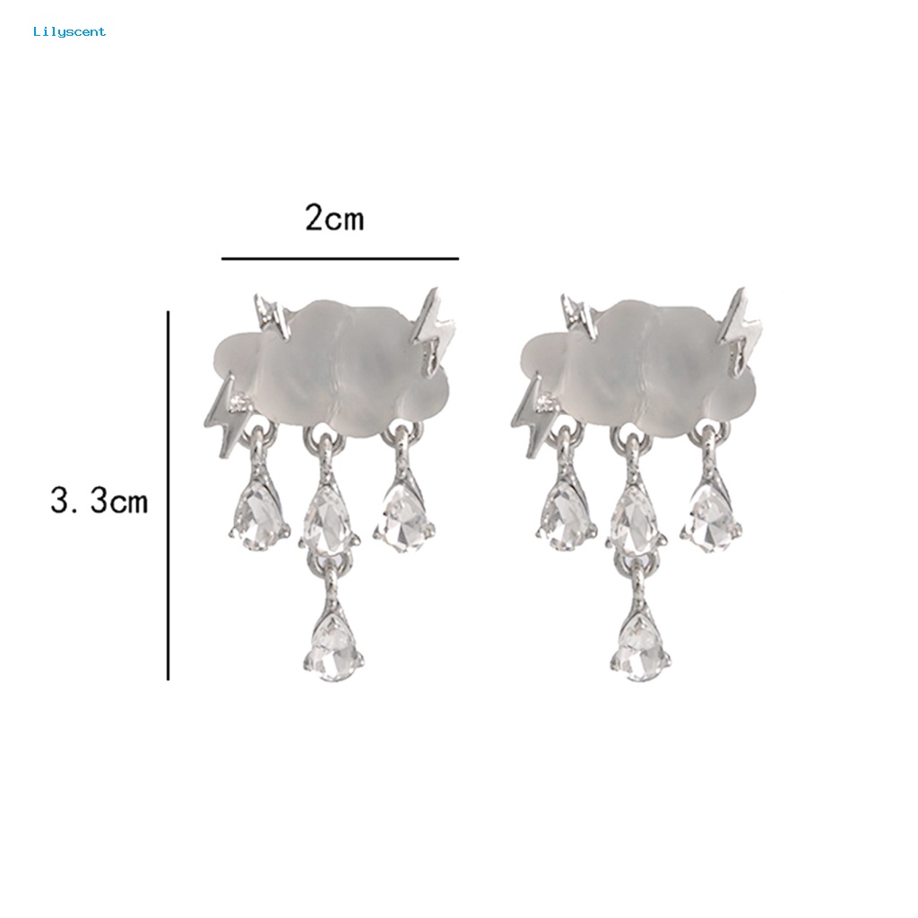 Lilyscent 1pasang Electroplating Stud Earrings Aksesoris Perhiasan Kristal Imitasi Raindrop Pendant Menjuntai Earrings Hypoallergenic