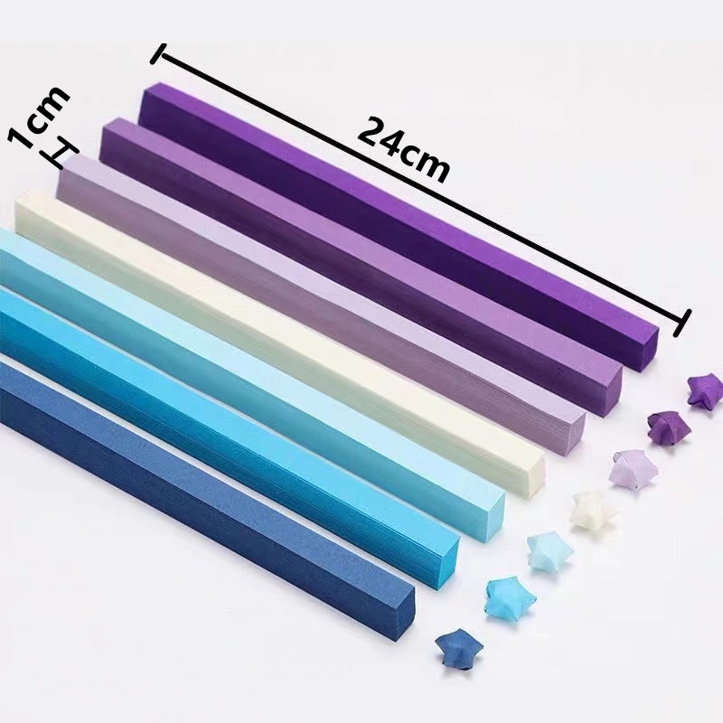 540lembar/set Pelangi Gradien Warna Populer Indah Beruntung Bintang Berujung Lima Kertas Strip Gadis Lucu Fashion Serbaguna DIY Rumah Hadiah Dekorasi Anak Tangan Lipat Origami