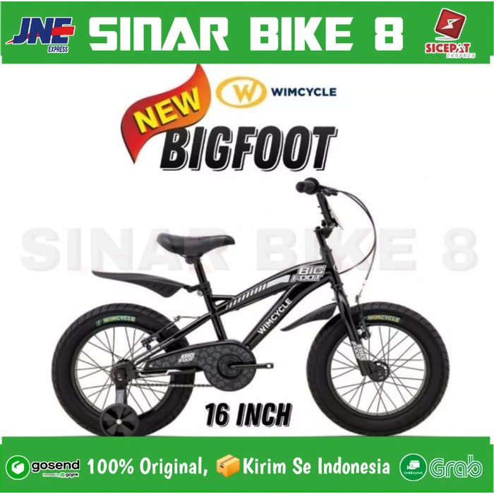 Sepeda Anak BMX WIMCYCLE BIGFOOT NEW Ukuran 16 Inch Ban Jumbo 3.0 Usia 4-6 Tahun