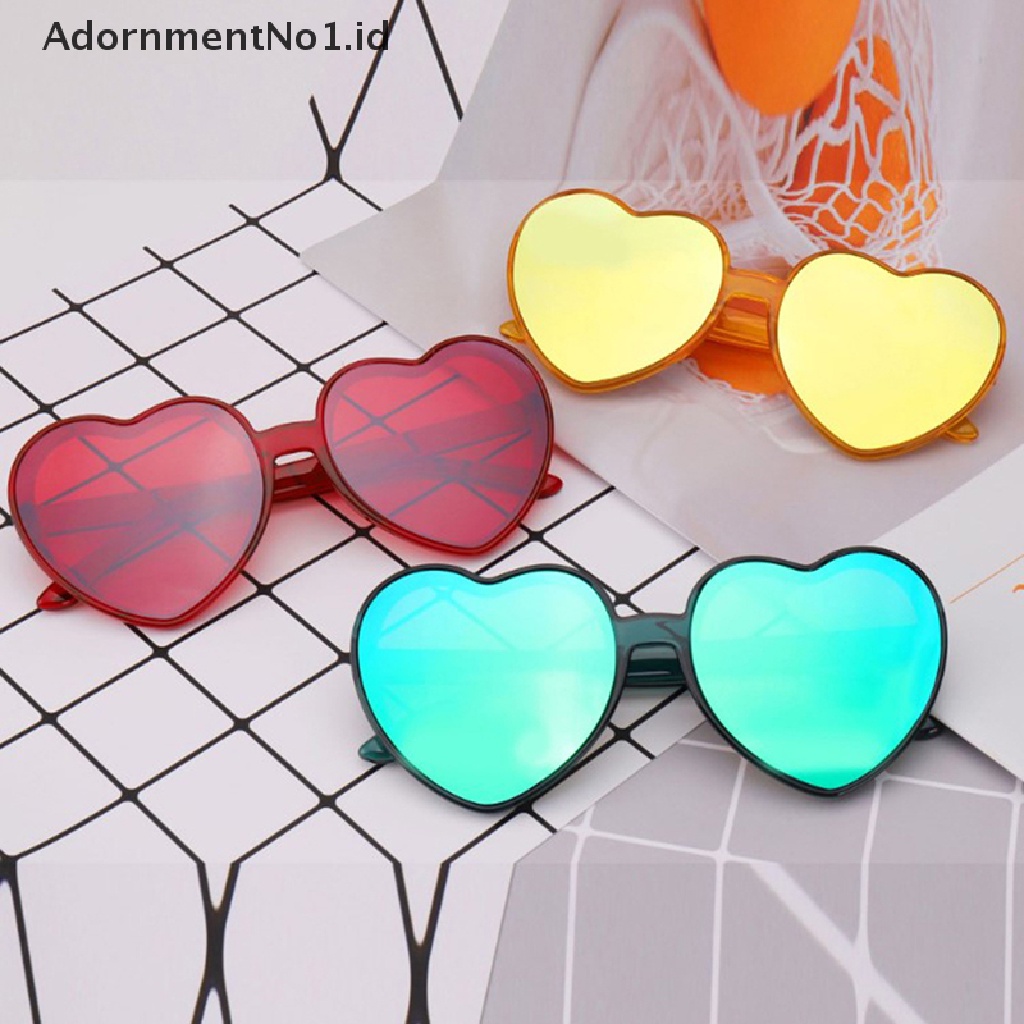 [AdornmentNo1] Cinta Berbentuk Hati Kacamata Wanita Cat Eye Sun Glasses Ladies Sexy Sweet Designer Candy Mirror Lens Eyewear UV400 [ID]