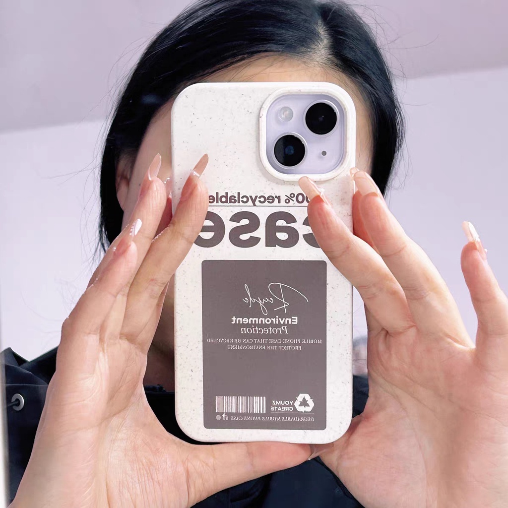 IPHONE Casing Ponsel Iphone11 ins Bahan Ramah Lingkungan Perlindungan Kamera Cocok Untuk Iphone14 13 12 14Plus Pro MAX 7 8Plus X XR XS MAX SE 12mini 13mini Model Empat Sudut Shockproof