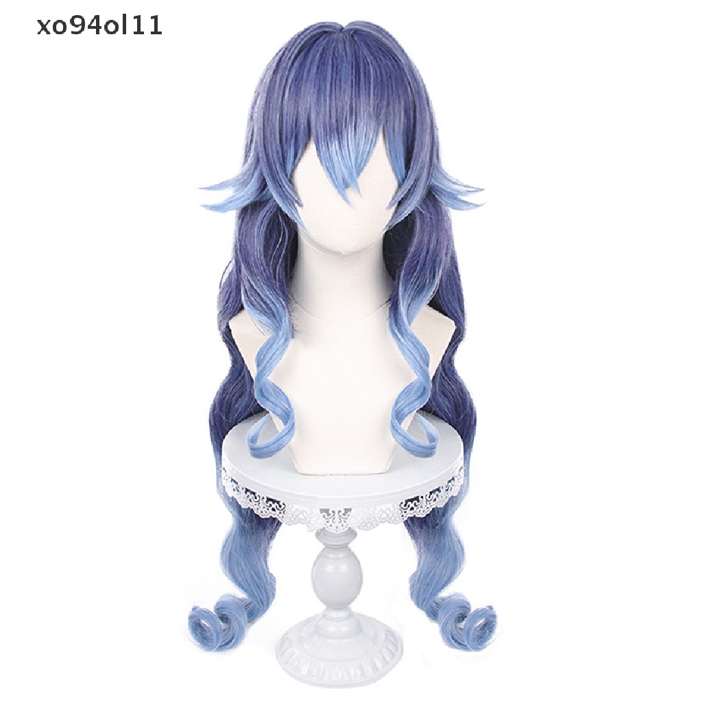 Xo Genshin Impact Layla Cosplay Wig Keriting Wig Gradien Biru Cosplay Tahan Panas OL