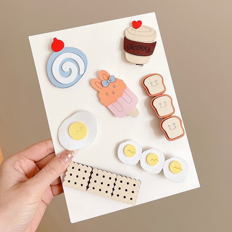 Jepitan Rambut Makanan Perempuan Jepit Rambut Patah Poni Clip Card2023 New BB Chip Perhiasan