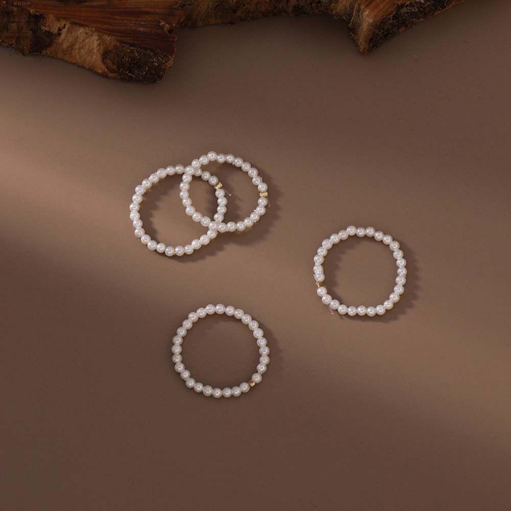 Agustina Cincin Wanita Minimalis Vintage Hadiah Pesta Pernikahan Gaya Korea Geometris Rings