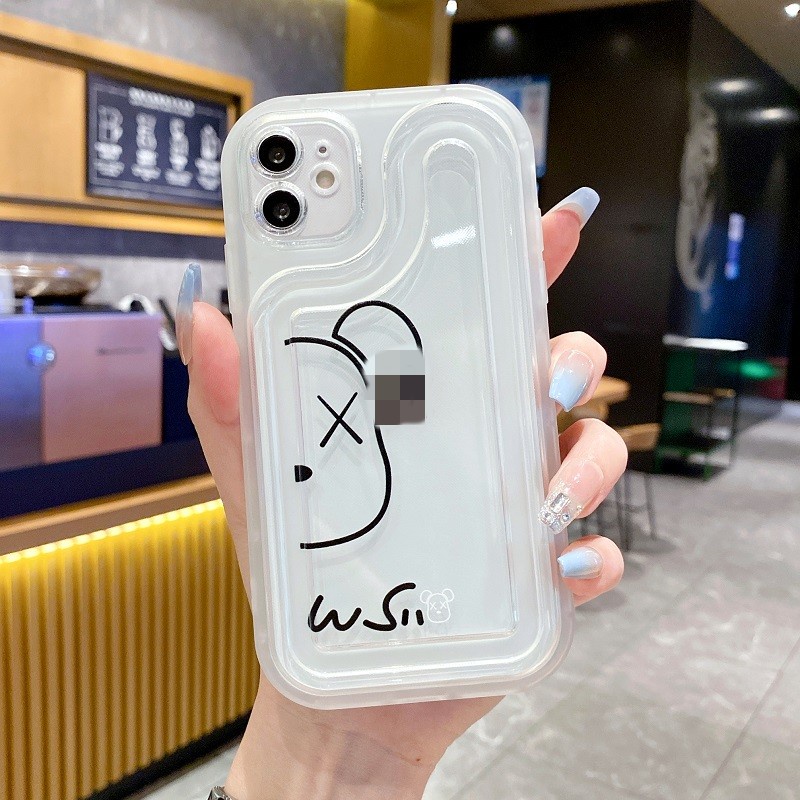 IPHONE Air sac Penebalan Pelindung case Untuk Iphone14 13 12 11 Pro MAX X XR XS Max7 8 Plus Chaopai XX bear Transparan Anti-drop