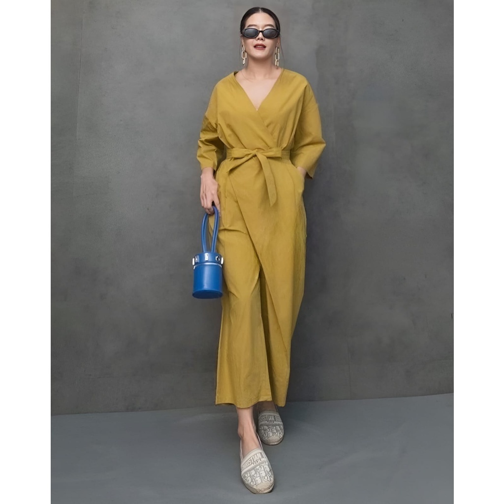 Olga Jumpsuit Polos Basic Premium l Overall Wanita Remaja Muslim Fit To XL OOTD Kondangan
