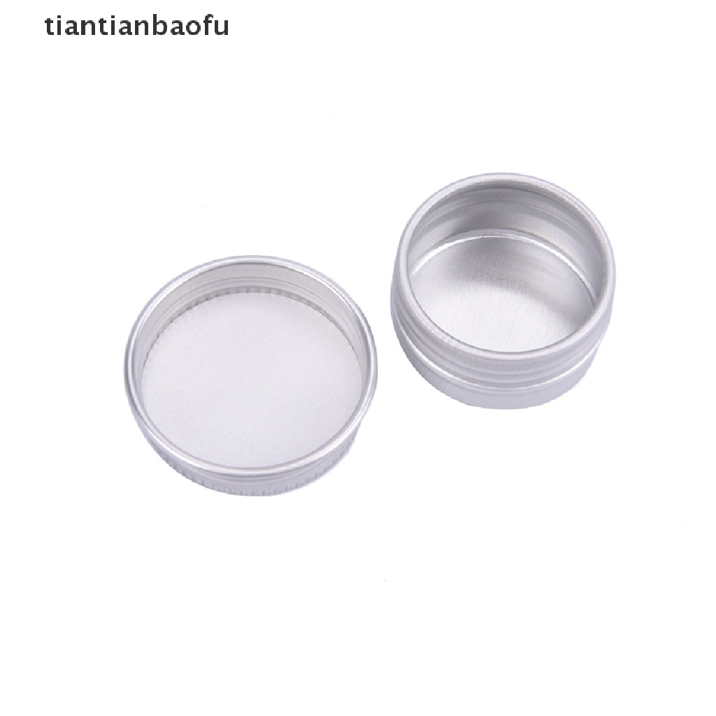 [tiantianbaofu] 10pcs Toples Kaleng Aluminium 5ML Untuk Cream Balm Kuku Wadah Kosmetik Kotak Butik