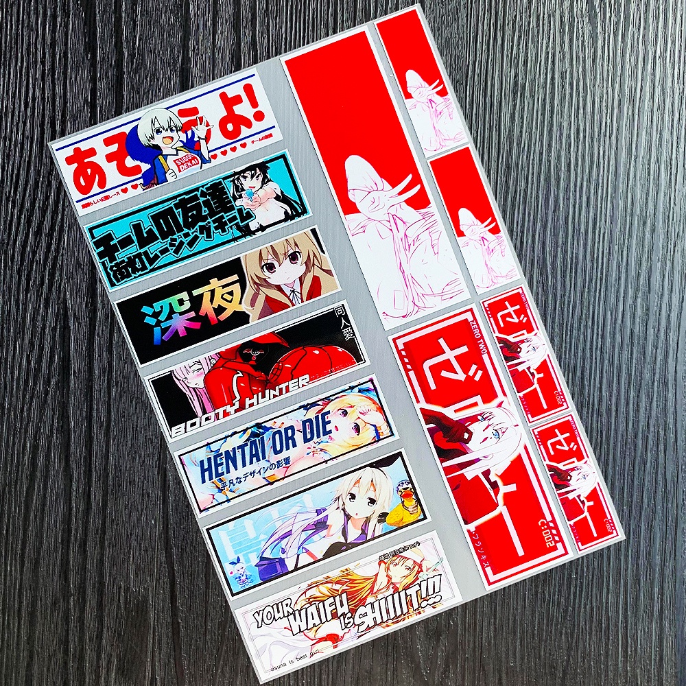 Jdm Stiker Anime Fuel Tank Cover Eyes Body Scratchs Racing Girl Dekorasi Mobil Scooter Aksesoris Motor