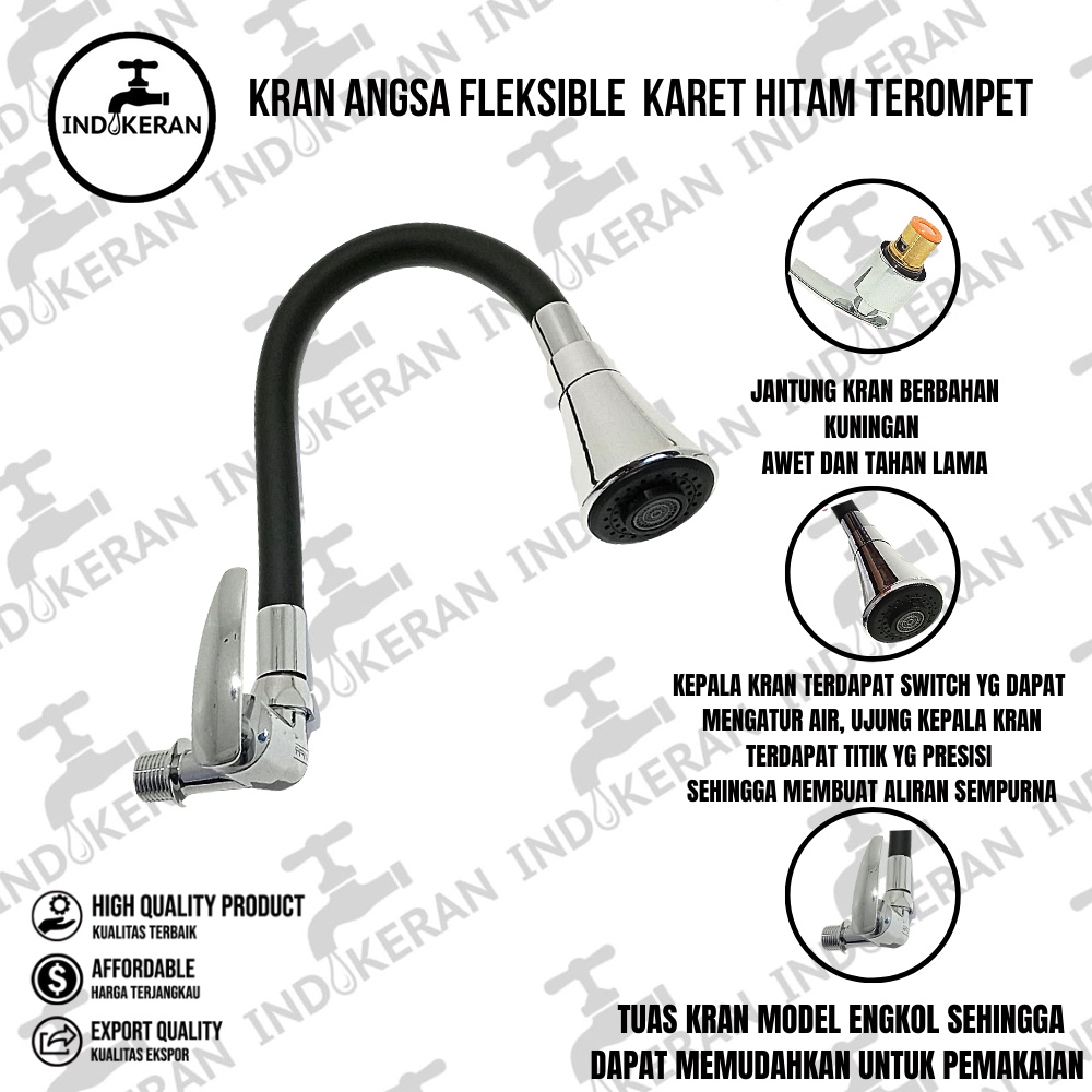 INDOKERAN - Kran Angsa Karet Hitam Terompet - High Quality