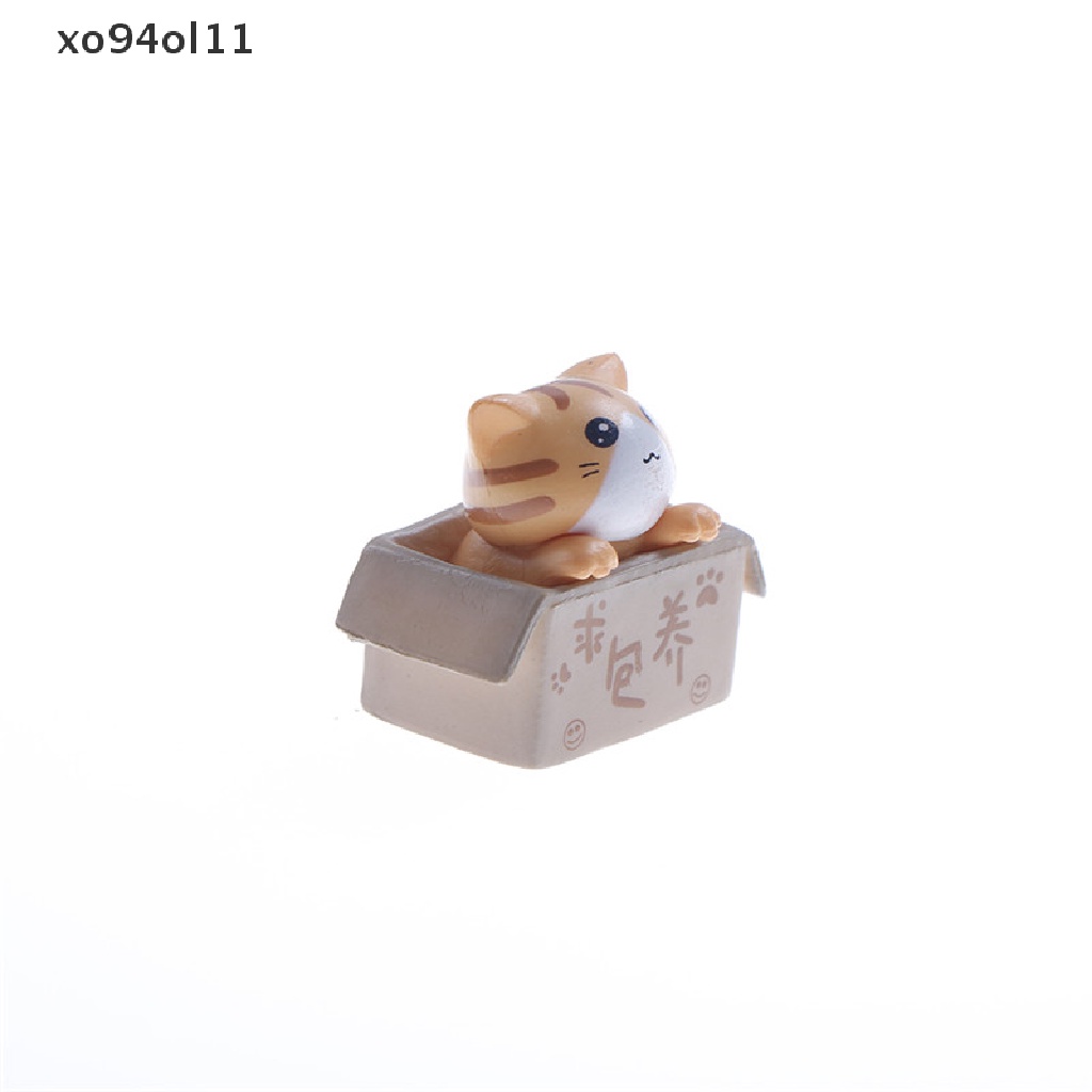 Xo 1PC Ornamen Resin Model Kucing Mini Boneka Miniatur Gaya Mediterania OL