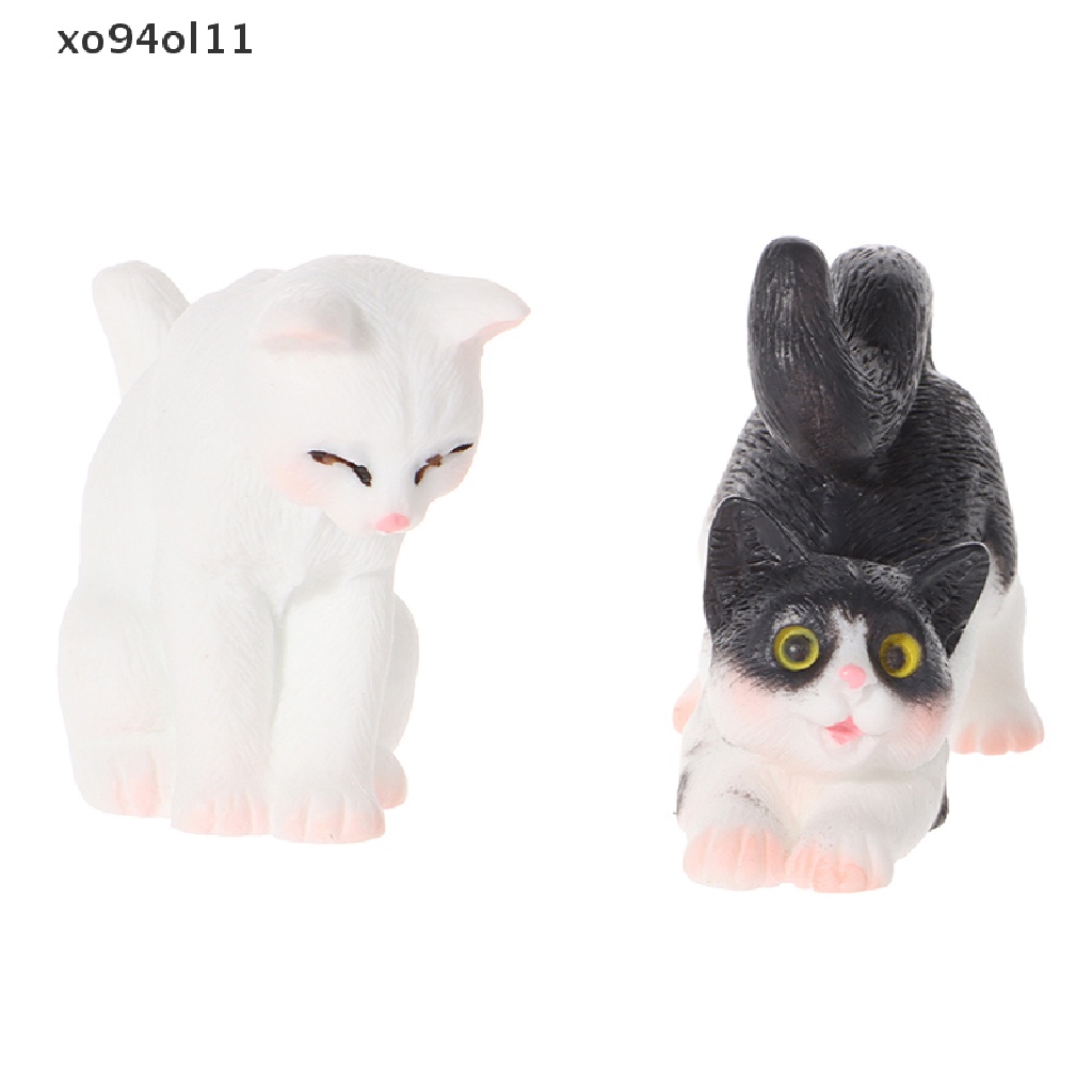 Xo Ornamen Kucing Rumah Boneka Lucu Mini Resin Cats Ornaments Rumah Boneka Dekorasi Rumah OL