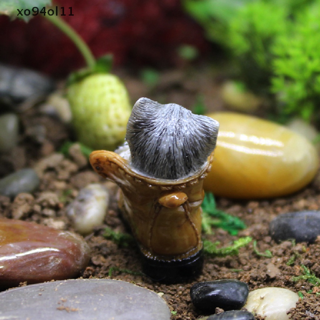 Xo Kucing Tidur Kitten Miniatur Pot Bunga Scene Model Hewan Desk Decor Craft OL