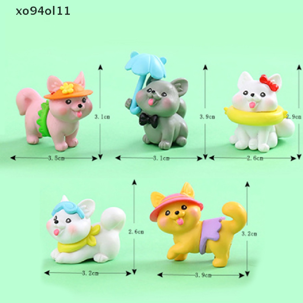 Xo Kreatif Miniatur Anjing Pantai Miniatur Pot Bunga Dekorasi Rumah Boneka Hewan Lucu Kartun Resin Decor Ornamen OL