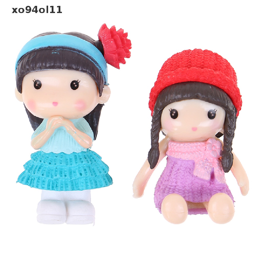 Xo 4Pcs Pretty Girl Miniatur Fingure Hias Mini Peri Taman Ornamen OL