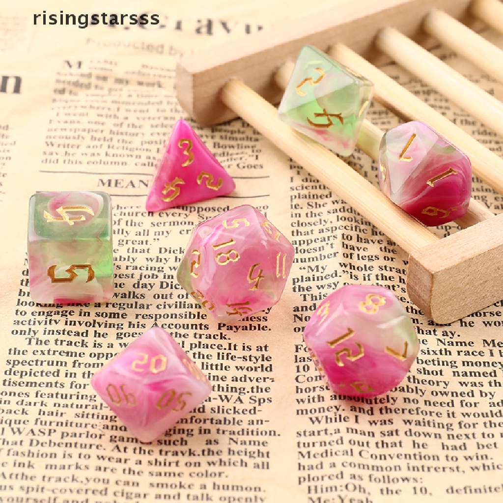 Rsid Span-New 7Pcs /Set Set Dadu Digital Multi Sisi Empat Warna Baru Running Group Game Dice Jelly