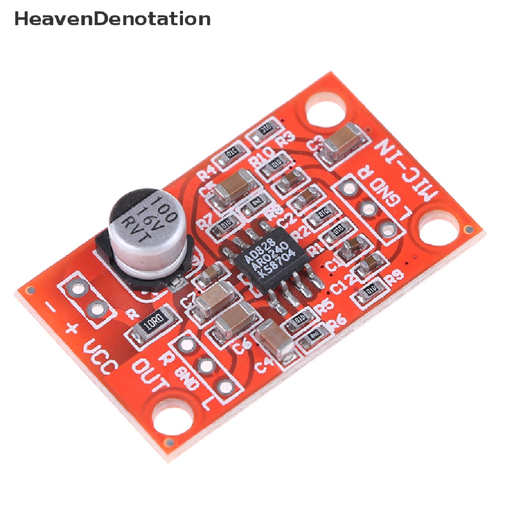 [HeavenDenotation] Ad828 Mikrofon Dinamis stereo preamplifier Papan mic preamp DC 3.7V-15V 12V HDV