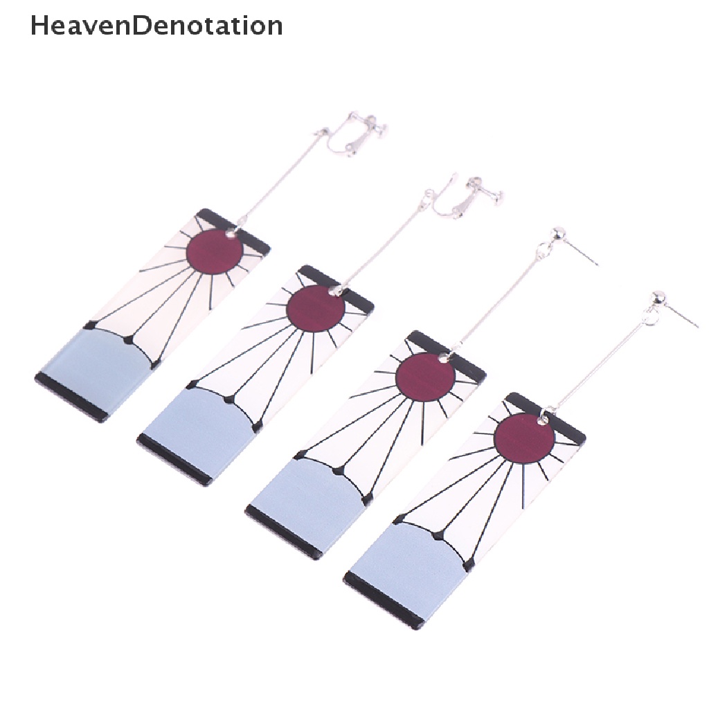 [HeavenDenotation] Anting Tanjiro Fashion Anime Cosplay Props Drop Anting Panjang Untuk Perhiasan Gadis HDV