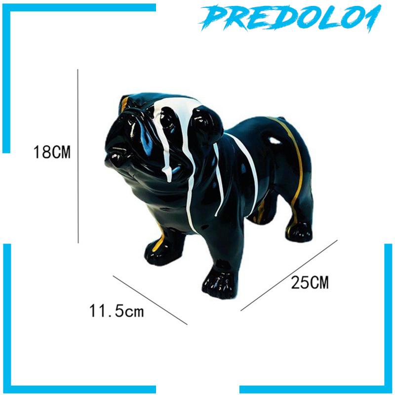 [Predolo1] Hadiah Patung Anjing Graffiti French Statue Resin Untuk Perapian Kantor